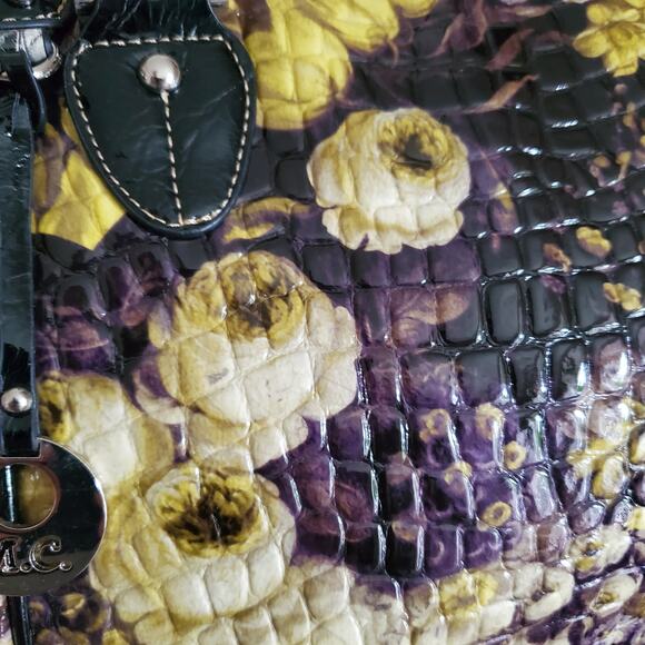 Maddie Clare Croc Embossed Tote Handbag Yellow Purple Rose Purse Shoulder Bag - Picture 10 of 16